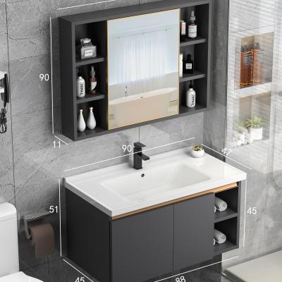 China Modern Modern Style Stainless Steel Vanity Bathroom Vanity Mirror Set Wall Mounted Bathroom Vanity for sale