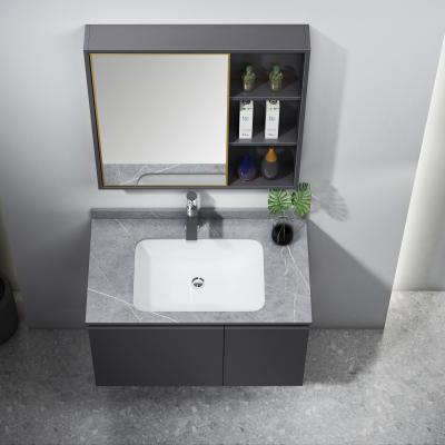 China New Modern High End Custom Can Be Stocked Bathroom Vanity Wall Mounted Home Bathroom Vanity for sale