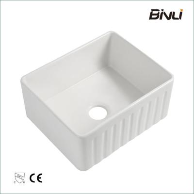 China Without Faucet Hot Selling 24 Inch Farmhouse Front Sink White Ceramic Aprons For Kitchen for sale