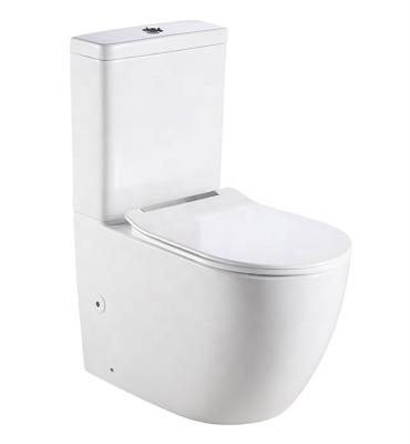 China Double-flush Made In China Bathroom Two Piece Toilet With UF Soft Closing Seat Cover WC Floor Mounted Toilet for sale