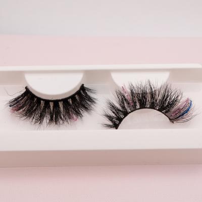 China Natrual and comfortable on your eyes; Cruelty Free Ready To Ship Wholesale Real Mink Color Glitter Lashes 18mm 25mm Glitter Different Lashes Eyelash Stickers With Glitter for sale