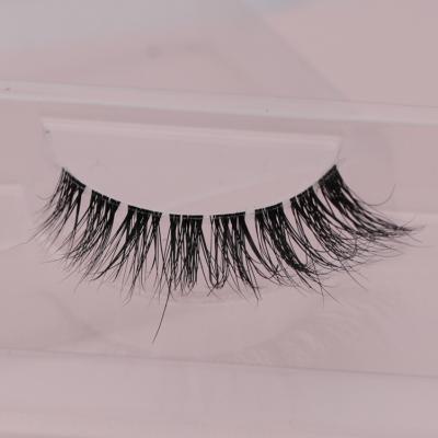 China Extremely natrual and comfortable on your eyes; Natural Clear Strip 15mm Daily Clear Cruelty Free Mink Eyelashes Clear Band Mink Eyelashes 10mm 12mm Strip False Eyelashes Real for sale