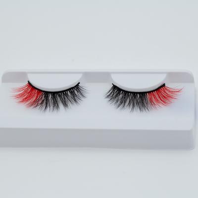 China Extremely natrual and comfortable on your eyes; Halloween Cruelty Free Lashes Single Pairs Of New Color False Eyelashes Thick Color Comfort False Eyelash Halloween for sale