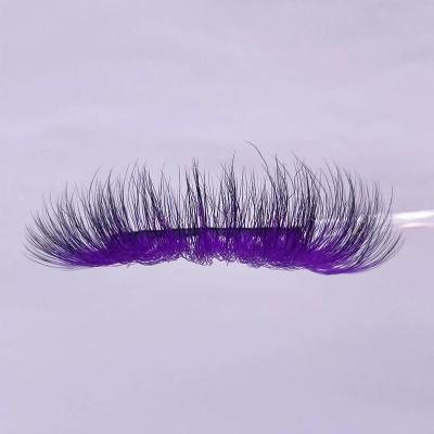 China Extremely natrual and comfortable on your eyes; custom color lashes 20mm purple pink gradient cruelty free white blue green red 25mm lashes for sale