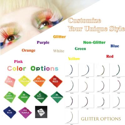 China Natrual and comfortable on your eyes; different customized cruelty free wicks color glitter wick designs for sale