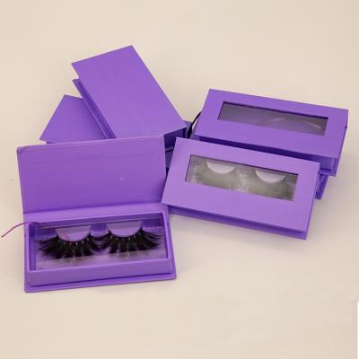 China Show Eyelashes Sells Well Window Purple Cheap False Eyelash Magnetic Eyelash Box Container Rectangle Eyelash Packaging Box Wholesale Custom for sale