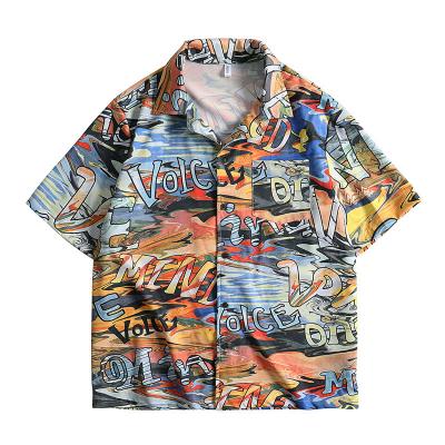 China Breathable Summer Polyester Breathable Shirts For Men Printing Beach Shirts Customize Hot Sale Fashion Shorts Hawaiian Shirts Men's Sheath for sale