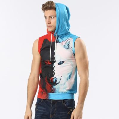 China Anti-pilling High Quality Apparel For Man Mens Digital Printed Tops With Hat Mens Tank Tops for sale