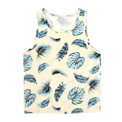 China New Style Casual Polyester Man Digital Printing Tank Tops Custom Logo Gym Tank Tops Mens Beach Wear To Work Out Tank Tops Men for sale