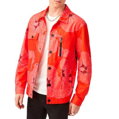 China New Design Regular Street Use Denim Jackets Mens College Jackets Fashion Lattice Digital Printed Custom Quick Dry Jacket For Men for sale