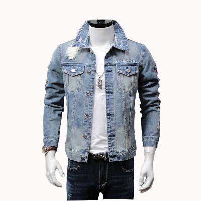 China Fashion regular street wear mens jackets custom logo printed embroidery denim denim jackets for mens denim jackets denim for sale