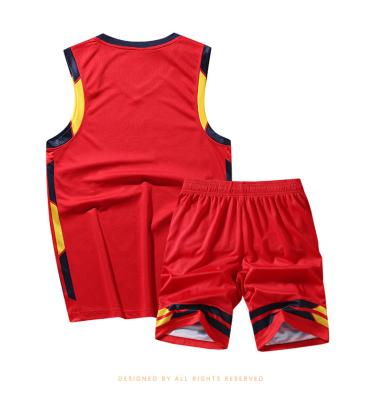 China Breathable Sport Wear Solid Color Mens Custom Logo Basketball Sets Short 2 Pieces Basketball Uniform Set for sale