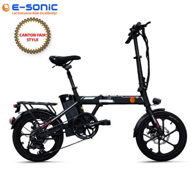 China Newcomer fair canton style multifunctional 16 inch city electric bike folding urban ebike 7 speed commuting electric bicycle for sale