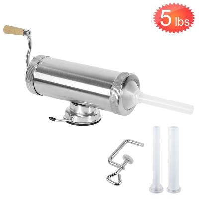 China Viable Manual Salami Maker Stainless Steel 5LBS Sausage Stuffer Homemade Sausage Filling Machine for sale