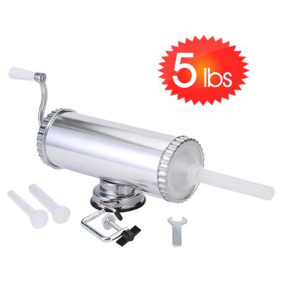 China Sustainable Homemade 2.5KG Sausage Stuffer With Manual Suction Filling Cup &4 Nozzles Sausage Filler for sale