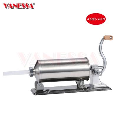 China Hotels 4L Manual Stainless Steel Sausage Maker With Table 2 Clamp For Home And Commerical Use for sale