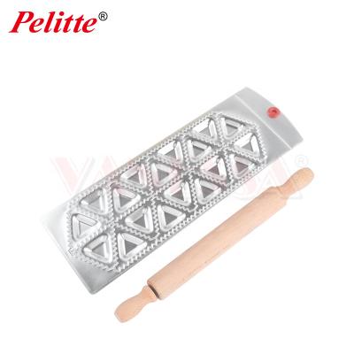 China Hotels 18 Ravioli Mold Maker With Rolling Pin Triangle Shape for sale