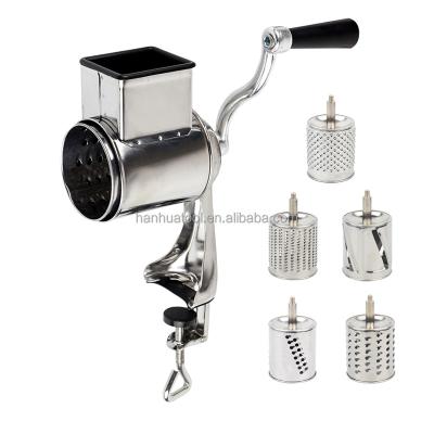 China Multi Viable Cheese Grater Manual Food Grater with 5 Drum Blades for sale