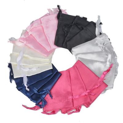 China Hot Sale Recyclable High Quality Satin Pouch High Quality Jewelry Drawstring Bags Satin Silk Bag for Packaging for sale