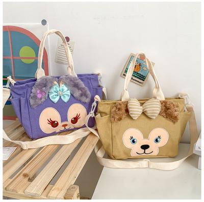 China Fashion High Quality Women's Custom Cross - Body Bags Cartonn Printing Plush Ears Canvas Shoulder Bags Handbags For Women for sale