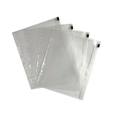 China Transparent PP PP Spill Zipper File Bag A4 A5 Document Holder for sale