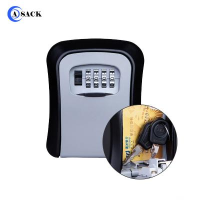 China Large Easy to Read High Quality Portable Asack G2 4 Digit Combination Storage Lockbox Key Box Wall Mount Anti-theft Lock Safes for Outdoor Keybox for sale