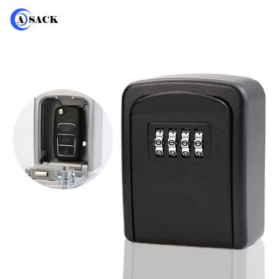 China Asack G9 Large 4 Digit Combination Storage Lock Key Box Wall Mounted Safe 3 Capacity Key Box Weatherproof For Outdoor for sale