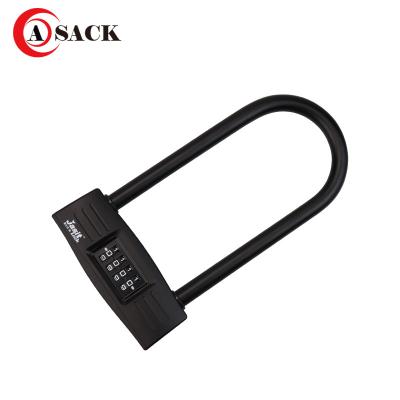 China 4 Digit Password Password Zinc Alloy Lock For Bicycle Motorcycle U Lock Waterproof for sale