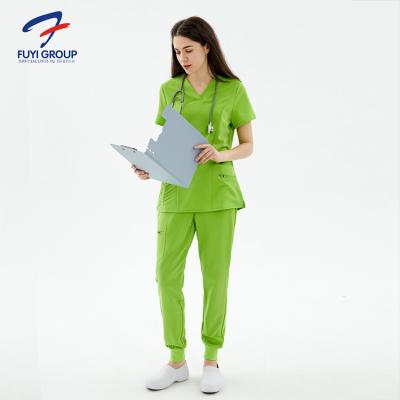 China FUXIN Fashionable Woman Eco-friendly Wholesale Customized Style Hospital Uniforms Suits Medical Nursing Scrub Sets for sale