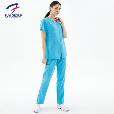 China 2021 FUXIN FUYI Eco-friendly Style Customized Hospital Uniforms Suits Medical Nursing Scrub For Unisex for sale