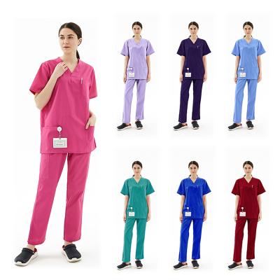 China Fuxin eco-friendly high quality wholesale fashionable fuyi customized medical uniform scrub set hospital scrub suit with pockets for sale