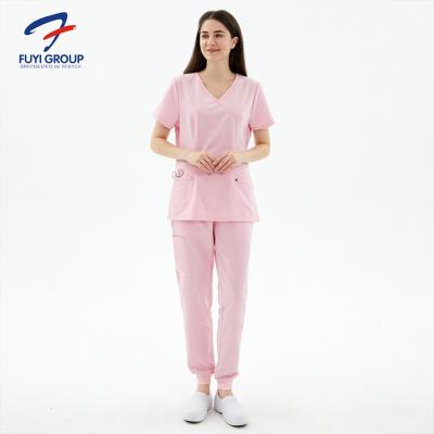 China Wholesale fuyi quality eco-friendly fashionable stylish customized medical nurse best group scrubs hospital uniform for unisex for sale