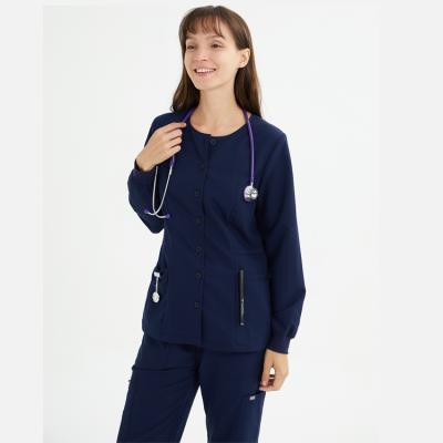 China Sheath Style Waterproof Stretch Long Hospital Uniforms Suit Women Nurse Scrubs And Medical Uniforms for sale