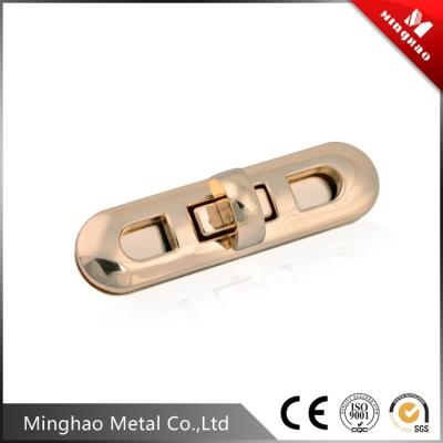 China Hot sale gold handbag square turn lock for bag fittings，20.05*74.93mm for sale