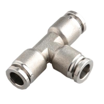 China SS316 Machinery Repair Shops Union TEE SSPE Thrust Fit Pneumatic Connection Stainless Steel Fitting for sale