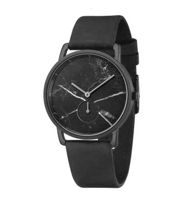 China Multiple Time Zone Watch Black Luxury Smart Watch Leather Straps For Watch for sale