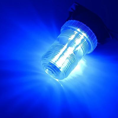 China PC+ABS 12V 60V Blue Strobe Light 30 LED Beacon Emergency Strobe Alarm Warning Light 2.8 Inch LED 12V Strobe Warning Beacon Light for sale