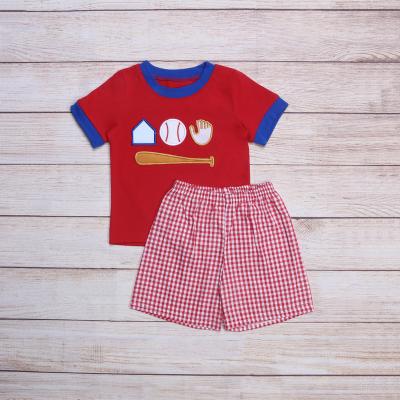 China Cute 2022 Toddler Applique Baseball Warm Casual Boys Girls Easter Outfits Clothing Set for sale