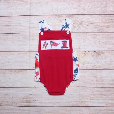 China 2022 Hot Spandex/Cotton Boy Clothing Romper The 4th Of July Element Pattern Baby Boy Summer Cute Romper for sale