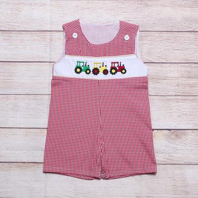 China New Arrivels Spandex/Cotton Applique Baby Boy Clothing Rompers Cotton Baby Conice Baby Sleeveless Rompers for sale