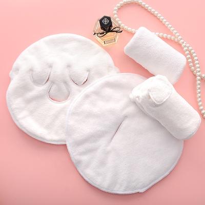 China Double layer microfiber coral fleece HOT compress the FACE MASK in coral microfiber fleece for lady girl for sale