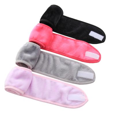 China European and American luxury spa style microfiber flannel cosmetic facial headband for sale