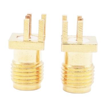 China Network & Wireless Communications & Detection& Professional Measuring Instruments Gold Straight Waterproof Connector 90 Degree Female Bulkhead RF Coaxial Connector For DIP PCB for sale