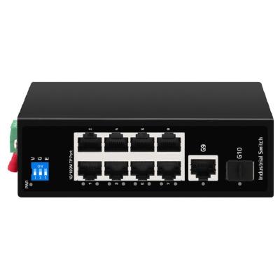 China Eenvoudig te installeren 8-poort Industrial Ethernet/Network Switch voor DIN Rail Wandmontage Te koop