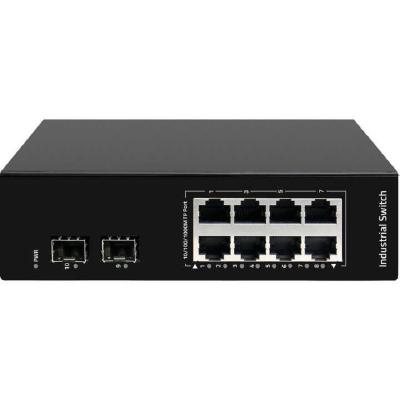 China Industrial 8-Port 10/100/1000Mbps PoE Switch with 2 SFP Ports and Private Mold Design for sale