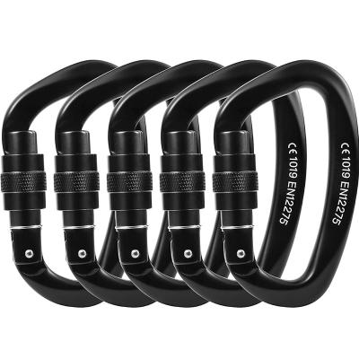 China Ztale Climbing Locking Carabiner - 25kN 5600lb Climbing Carabiner Screw Gate D Shape Carabiner for sale