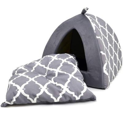 China Cat Houses Removable Cover for Indoor Cats with Removable Foam Cat Bed for Kittens or Small Dogs 12 inch for sale