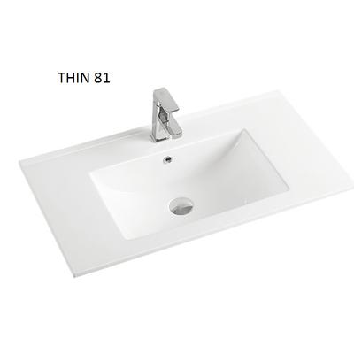 China Modern Concise Style 810mm Bathroom Cabinet Countertop Ceramic Basin Rectangle for sale