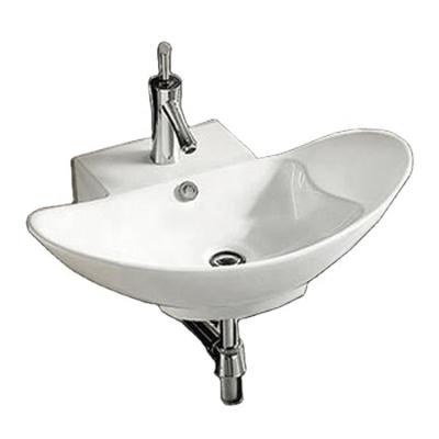 China Modern Bathroom Bestselling Modern Ceramic Basin Sink Washroom Hotel Wall Mounted Wash Basin for sale