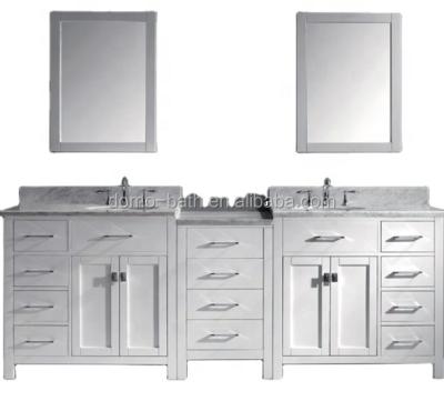 China Modern Domo Selling Large Well Size Double Sinks Solid Wood Bathroom Cabinets for sale